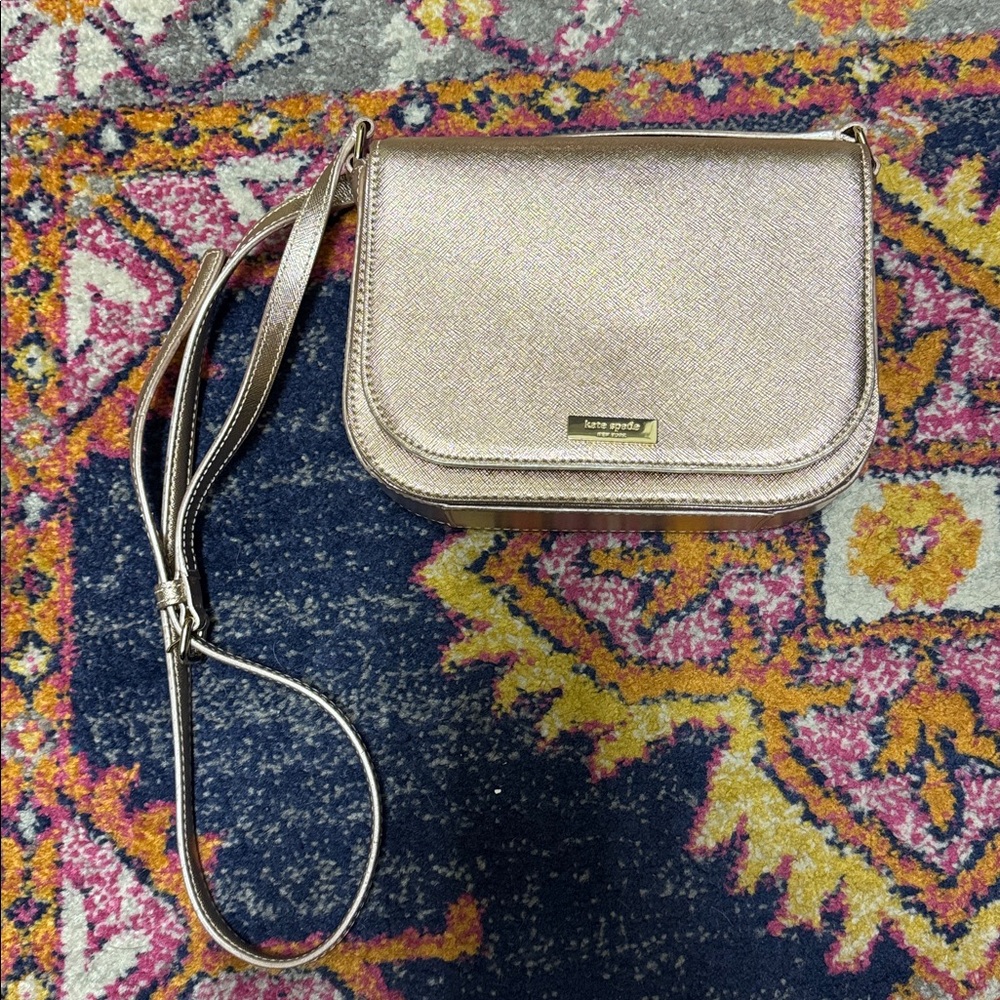 Kate Spade Gold Crossbody Bag with Flap Closure - Picture 8 of 16